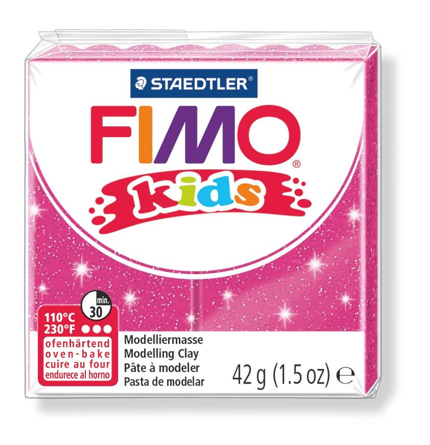 fimo_kids_262_glitter_pink Глина Fimo Kids 8030 262 glitter